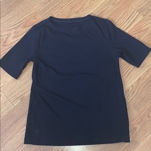 black ribbed basic tee